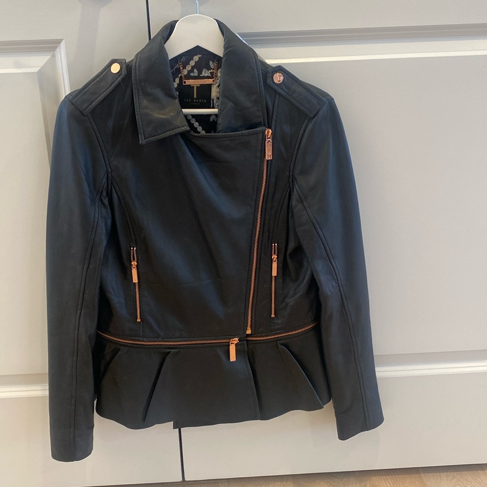 Ted Baker Leather Peplum jacket
